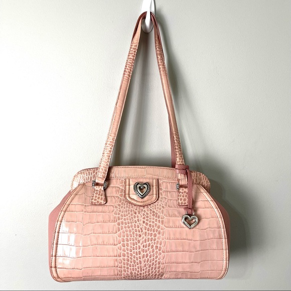 Brighton Handbags - Brighton Blush Pink Embossed Leather Bag Purse